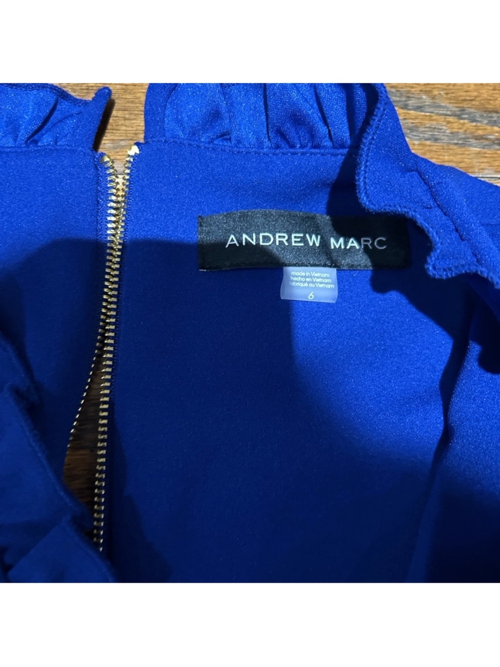 Andrew Marc Royal Blue Sleeveless Wide-Leg Jumpsuit - Picture 4 of 8